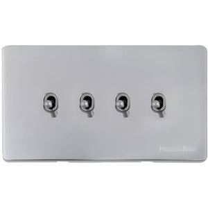 Vintage Range Polished Chrome Switches & Sockets, X02 - 4 Gang Stockholm Toggle by Heritage Brass By M-Marcus