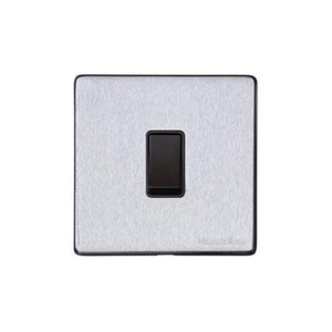 Windsor Range Satin Chrome Silk Switches & Sockets, WN35 - 1 Gang Intermediate Rocker Switch by Heritage Brass By M-Marcus