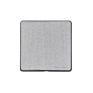 Vintage Range Satin Chrome Switches & Sockets, X03 - Single Blank Plate by Heritage Brass By M-Marcus