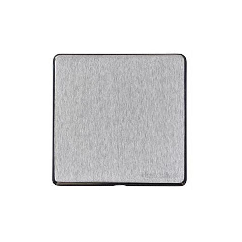 Vintage Range Satin Chrome Switches & Sockets, X03 - Single Blank Plate by Heritage Brass By M-Marcus