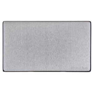 Windsor Range Satin Chrome Silk Switches & Sockets, WN35 - Double Blank Plate by Heritage Brass By M-Marcus