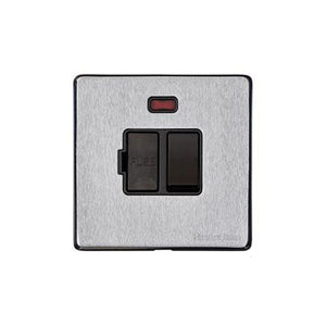 Windsor Range Satin Chrome Silk Switches & Sockets, WN35 - Switched Spur with Neon (13 Amp) by Heritage Brass By M-Marcus