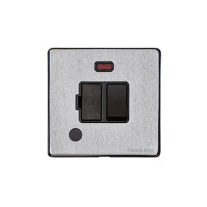 Windsor Range Satin Chrome Silk Switches & Sockets, WN35 - Switched Spur with Neon + Cord (13 Amp) by Heritage Brass By M-Marcus