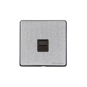 Windsor Range Satin Chrome Silk Switches & Sockets, WN35 - 1 Gang Master Line Socket by Heritage Brass By M-Marcus