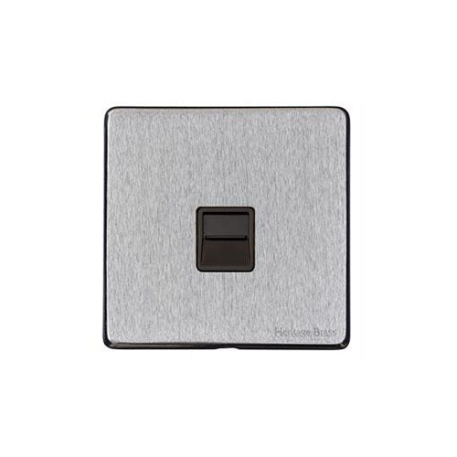Windsor Range Satin Chrome Silk Switches & Sockets, WN35 - 1 Gang Master Line Socket by Heritage Brass By M-Marcus
