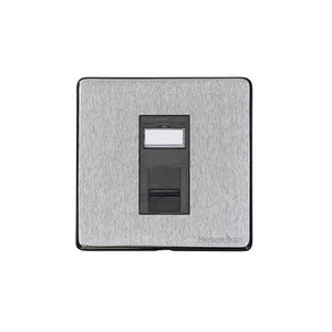 Vintage Range Satin Chrome Switches & Sockets, X03 - 1 Gang RJ45 by Heritage Brass By M-Marcus