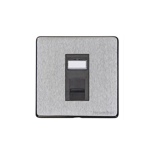 Windsor Range Satin Chrome Silk Switches & Sockets, WN35 - 1 Gang CAT6 by Heritage Brass By M-Marcus