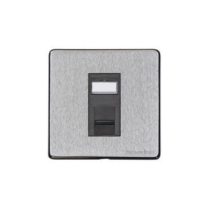 Vintage Range Satin Chrome Switches & Sockets, X03 - 1 Gang RJ45 by Heritage Brass By M-Marcus