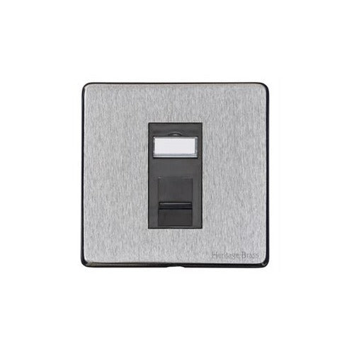 Vintage Range Satin Chrome Switches & Sockets, X03 - 1 Gang RJ45 by Heritage Brass By M-Marcus