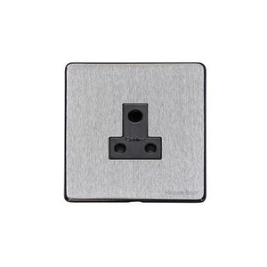 Windsor Range Satin Chrome Silk Switches & Sockets, WN35 - 5 Amp 3 Round Pin Socket by Heritage Brass By M-Marcus