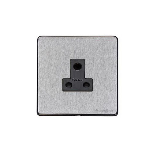 Windsor Range Satin Chrome Silk Switches & Sockets, WN35 - 5 Amp 3 Round Pin Socket by Heritage Brass By M-Marcus