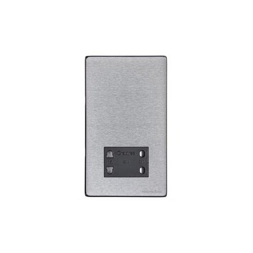 Vintage Range Satin Chrome Switches & Sockets, X03 - Shaver Socket Output Voltage 110/240V by Heritage Brass By M-Marcus