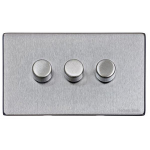 Vintage Range Satin Chrome Switches & Sockets, X03 - 3G Multi Location Primary Dimmer by Heritage Brass By M-Marcus