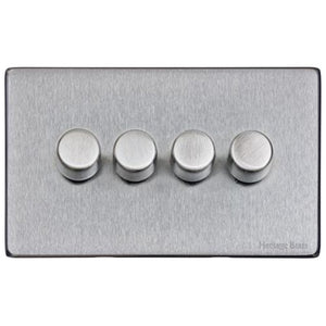 Vintage Range Satin Chrome Switches & Sockets, X03 - 4G Multi Location Secondary Dimmer by Heritage Brass By M-Marcus
