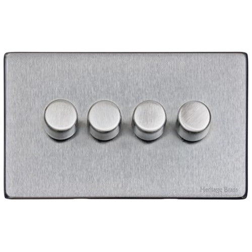 Vintage Range Satin Chrome Switches & Sockets, X03 - 4G Multi Location Primary Dimmer by Heritage Brass By M-Marcus
