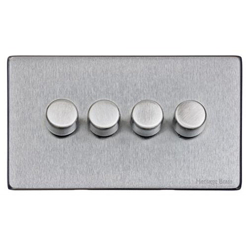 Vintage Range Satin Chrome Switches & Sockets, X03 - 4G Multi Location Primary Dimmer by Heritage Brass By M-Marcus