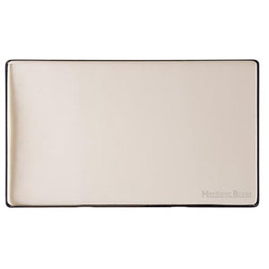 Windsor Range Satin Nickel Switches & Sockets, WN5 - Double Blank Plate by Heritage Brass By M-Marcus