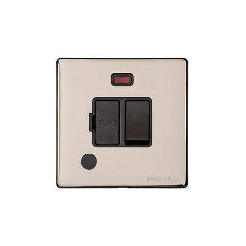 Vintage Range Satin Nickel Switches & Sockets, X05 - Switched Spur with Neon + Cord (13 Amp) by Heritage Brass By M-Marcus