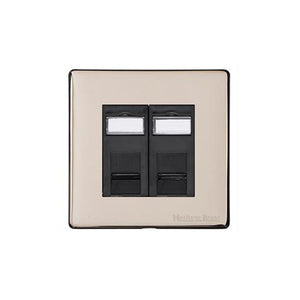 Windsor Range Satin Nickel Switches & Sockets, WN5 - 2 Gang Master Line Socket by Heritage Brass By M-Marcus