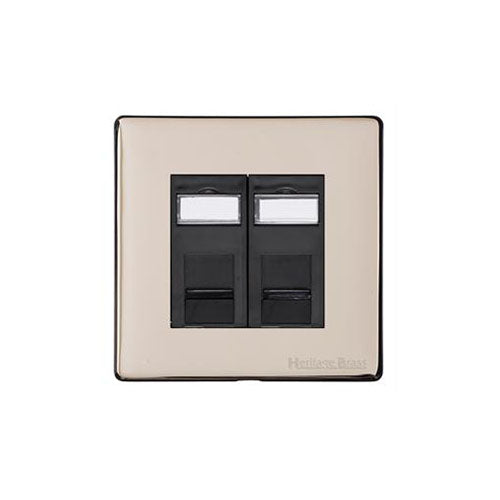 Windsor Range Satin Nickel Switches & Sockets, WN5 - 2 Gang Master Line Socket by Heritage Brass By M-Marcus