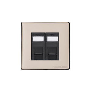 Vintage Range Satin Nickel Switches & Sockets, X05 - 2 Gang RJ45 by Heritage Brass By M-Marcus