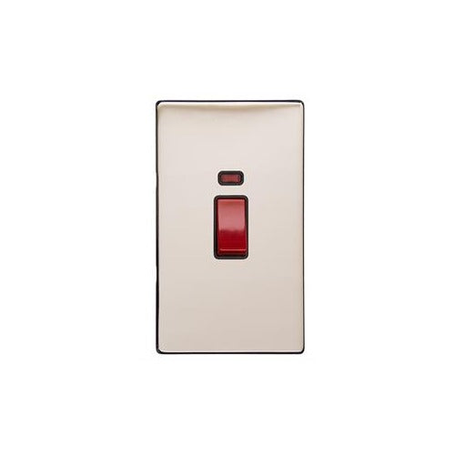 Vintage Range Satin Copper 45A DP Cooker Switch with Neon (tall plate) by Heritage Brass By M-Marcus