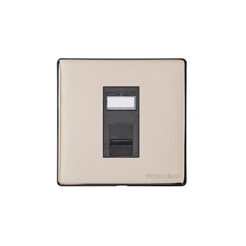 Vintage Range Satin Nickel Switches & Sockets, X05 - 1 Gang RJ45 by Heritage Brass By M-Marcus