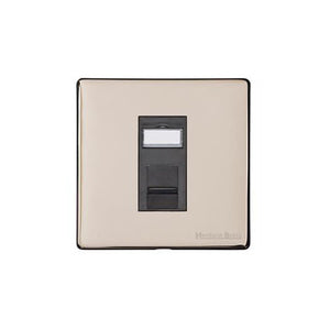 Vintage Range Satin Nickel Switches & Sockets, X05 - 1 Gang RJ45 by Heritage Brass By M-Marcus