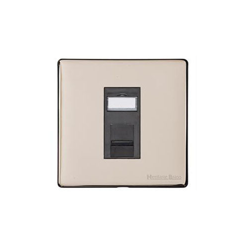 Vintage Range Satin Nickel Switches & Sockets, X05 - 1 Gang RJ45 by Heritage Brass By M-Marcus