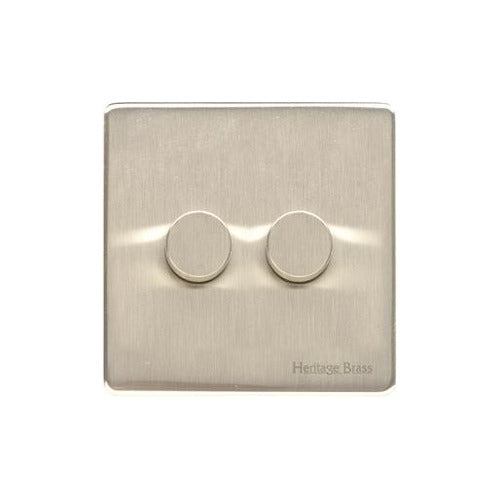 Vintage Range Satin Nickel Switches & Sockets, X05 - 2G Multi Location Primary Dimmer by Heritage Brass By M-Marcus