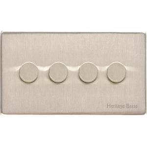 Vintage Range Satin Nickel Switches & Sockets, X05 - 4G Multi Location Primary Dimmer by Heritage Brass By M-Marcus