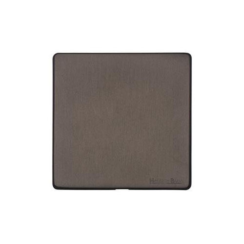 Vintage Range Matt Bronze Switches & Sockets, X09 - Single Blank Plate by Heritage Brass By M-Marcus