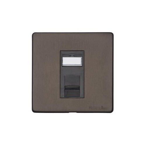 Vintage Range Matt Bronze Switches & Sockets, X09 - 1 Gang RJ45 by Heritage Brass By M-Marcus