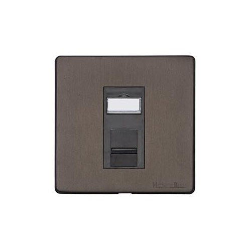 Vintage Range Matt Bronze Switches & Sockets, X09 - 1 Gang RJ45 by Heritage Brass By M-Marcus