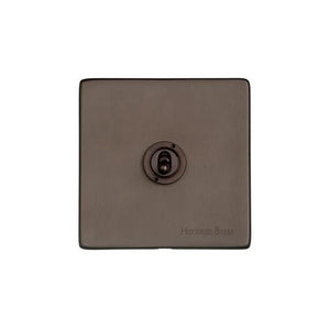 Executive Range Matt Bronze Switches & Sockets, EX9 - 1 Gang Intermediate Toggle Switch by Heritage Brass By M-Marcus