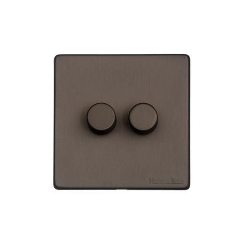 Vintage Range Matt Bronze Switches & Sockets, X09 - 2G Multi Location Secondary Dimmer by Heritage Brass By M-Marcus