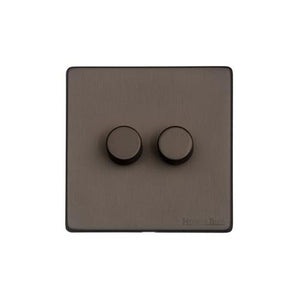 Vintage Range Matt Bronze Switches & Sockets, X09 - 2G Multi Location Primary Dimmer by Heritage Brass By M-Marcus
