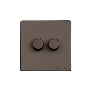 Vintage Range Matt Bronze Switches & Sockets, X09 - 2G Multi Location Primary Dimmer by Heritage Brass By M-Marcus