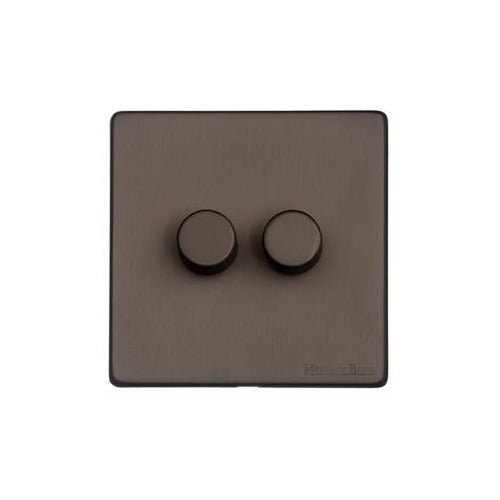 Vintage Range Matt Bronze Switches & Sockets, X09 - 2G Multi Location Secondary Dimmer by Heritage Brass By M-Marcus