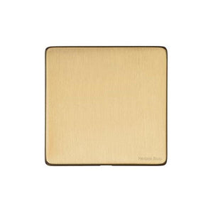 Vintage Range Satin Brass Switches & Sockets, X44 - Single Blank Plate by Heritage Brass By M-Marcus
