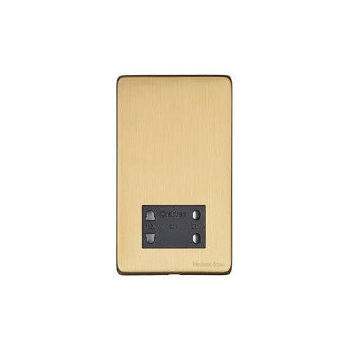 Vintage Range Satin Brass Switches & Sockets, X44 - Shaver Socket Output Voltage 110/240V by Heritage Brass By M-Marcus