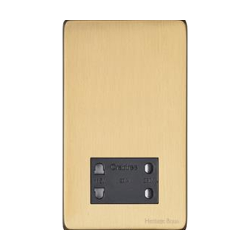 Vintage Range Satin Brass Switches & Sockets, X44 - Shaver Socket Output Voltage 110/240V by Heritage Brass By M-Marcus