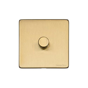 Vintage Range Satin Brass Switches & Sockets, X44 - 1G Multi Location Primary Dimmer by Heritage Brass By M-Marcus