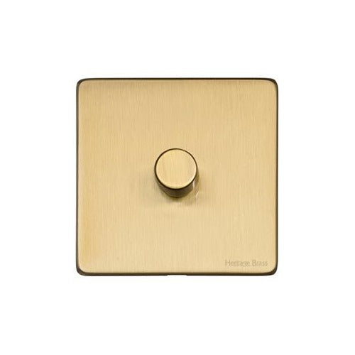Vintage Range Satin Brass Switches & Sockets, X44 - 1G Multi Location Secondary Dimmer by Heritage Brass By M-Marcus