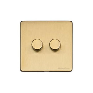 Vintage Range Satin Brass Switches & Sockets, X44 - 2G Multi Location Primary Dimmer by Heritage Brass By M-Marcus