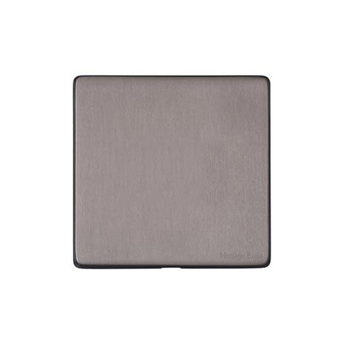 Vintage Range Satin Black Nickel Switches & Sockets, X66 - Single Blank Plate by Heritage Brass By M-Marcus