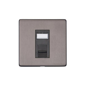 Vintage Range Satin Black Nickel Switches & Sockets, X66 - 1 Gang RJ45 by Heritage Brass By M-Marcus