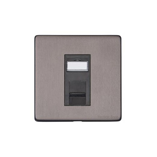 Vintage Range Satin Black Nickel Switches & Sockets, X66 - 1 Gang RJ45 by Heritage Brass By M-Marcus