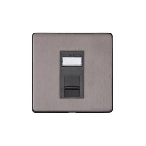 Vintage Range Satin Black Nickel Switches & Sockets, X66 - 1 Gang RJ45 by Heritage Brass By M-Marcus