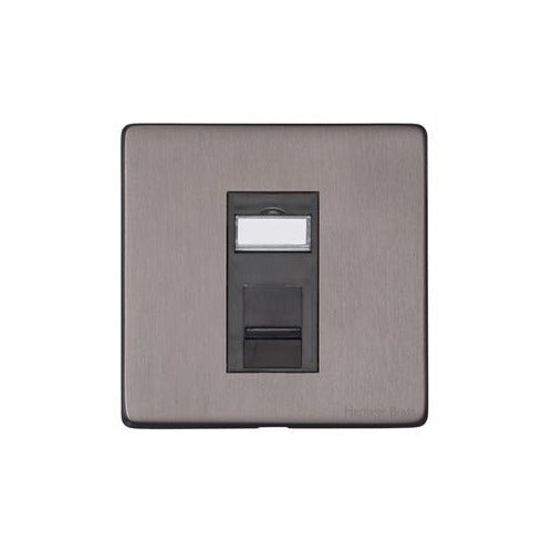 Vintage Range Satin Black Nickel Switches & Sockets, X66 - 1 Gang RJ45 by Heritage Brass By M-Marcus